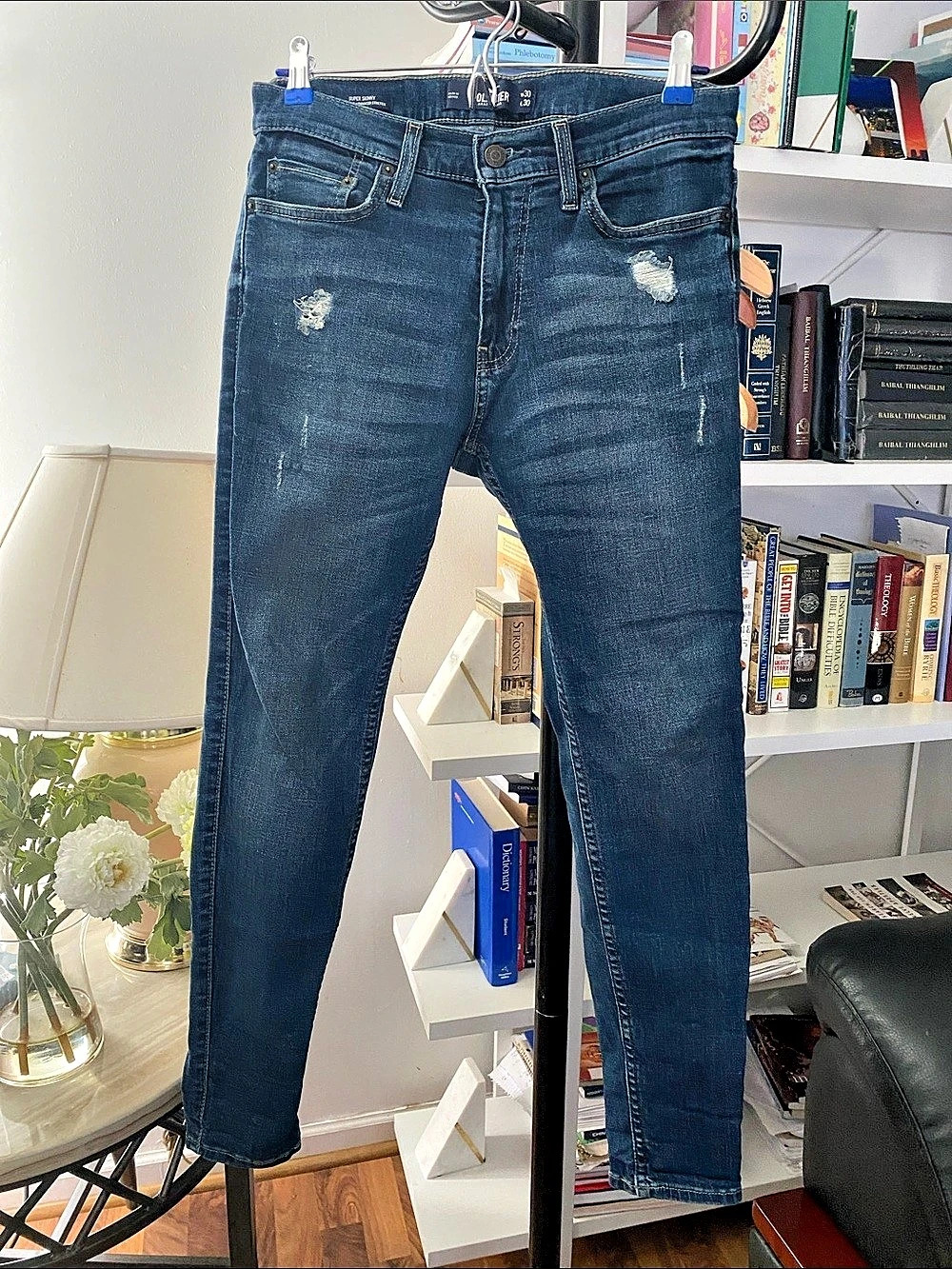 Hollister Men Super Skinny Advanced Stretch Jeans Blue Waist 30